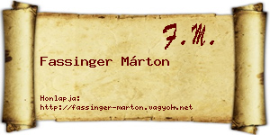 Fassinger Márton névjegykártya