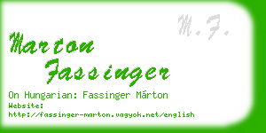 marton fassinger business card